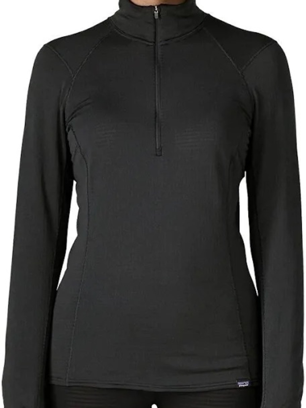 Patagonia Capilene Thermal Weight Black Long Sleeve Quarter Zip Pullover